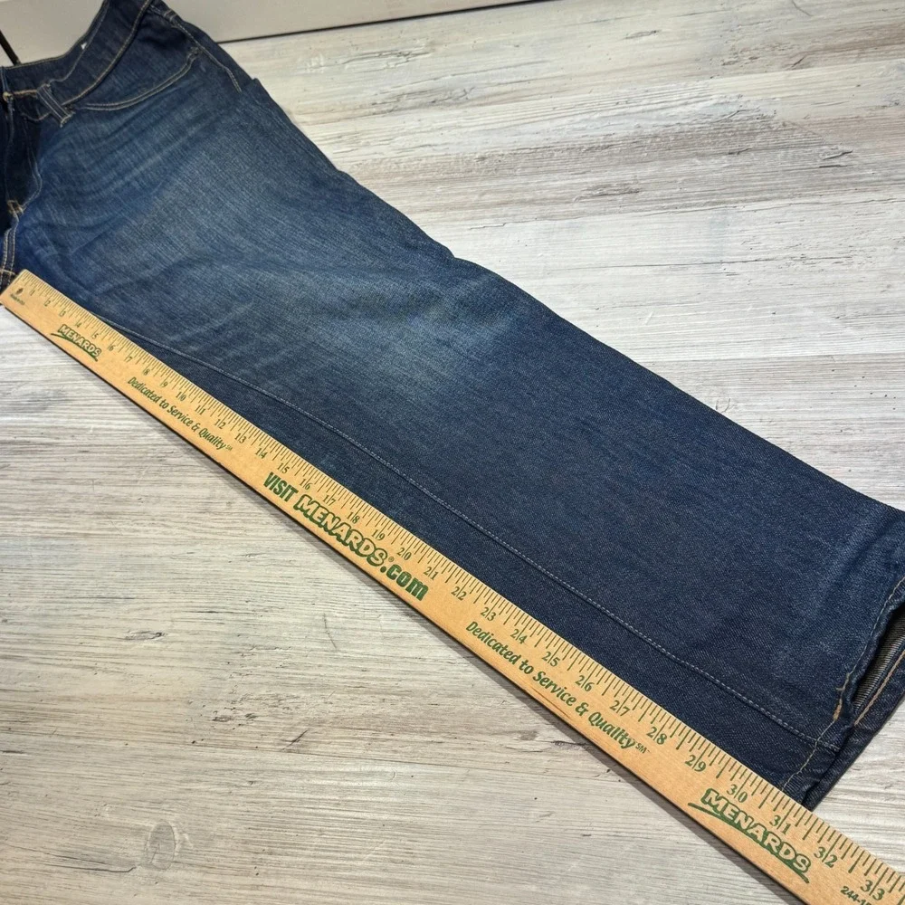 Levi's Straight Blue Denim Jeans White Oak Cone Made in USA 500 Series 34x32 Zip